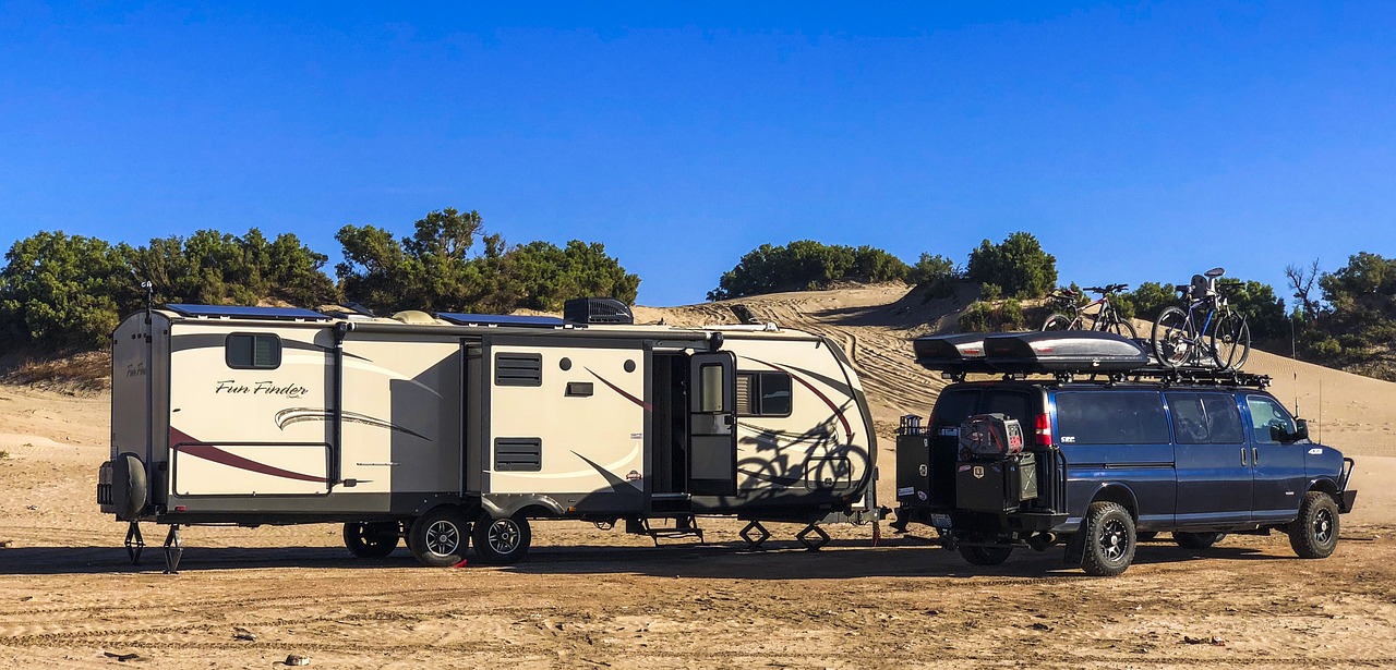 this image shows RV towing in San Marcos, TX